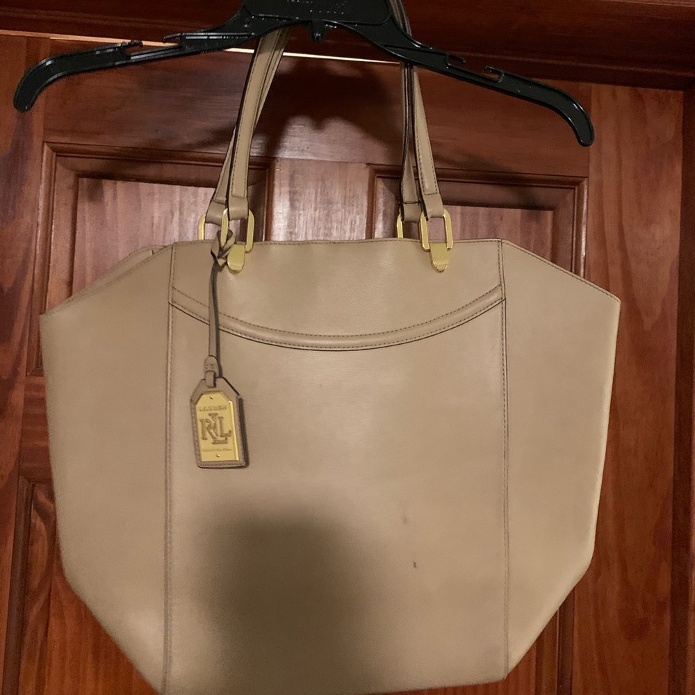 Tan Leather Ralph Lauren Shoulder Bag